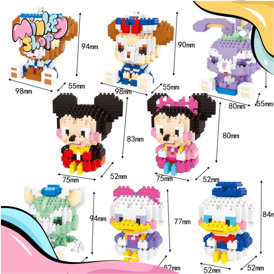 HƠN 100 MẪU Mô Hình Lắp Ráp 3D Bộ Đồ Chơi Mini Cute Khác Nhau, Xếp Hình Nhân Vật Hoạt Hình Dễ Thương Cho Các Bé -Minkey
