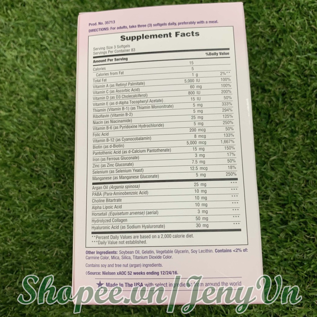 Viên Uống Làm Đẹp Da Móng Tóc Hair Skin & Nail Nature’s Bounty | Thế Giới Skin Care