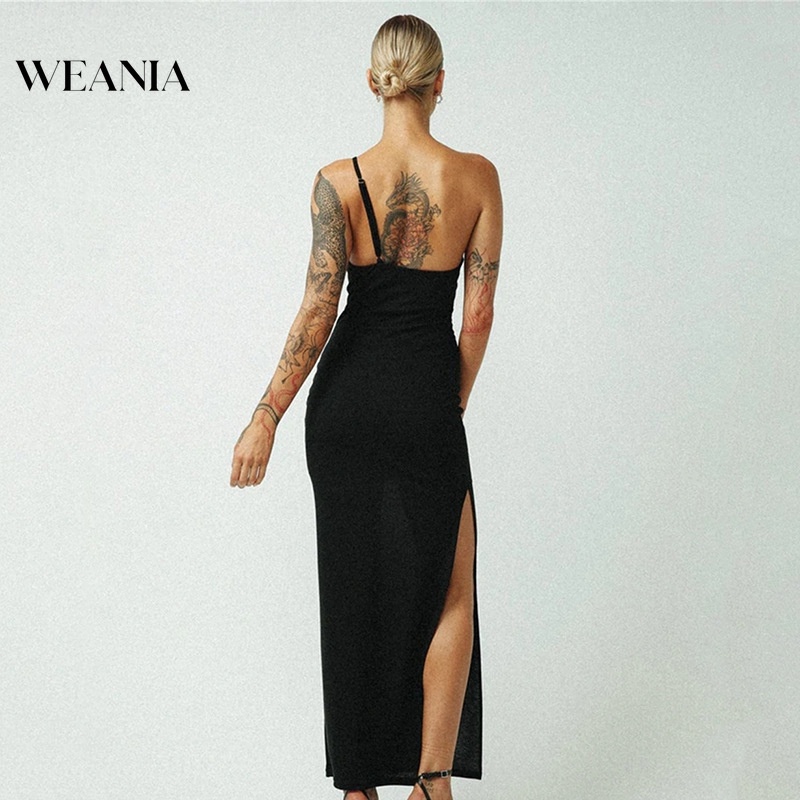 Đầm Dài Xẻ Tà Một Bên Vai Gợi Cảm Cho Nữ