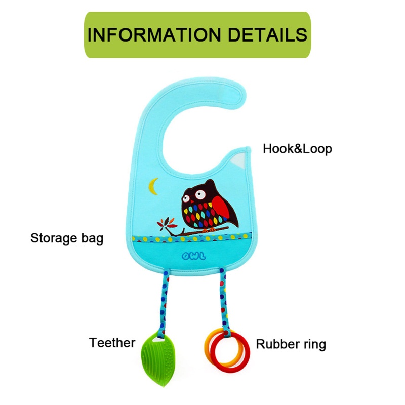 Yếm Ăn Họa Tiết Hoạt Hình Có Thể Điều Chỉnh Cho Bé