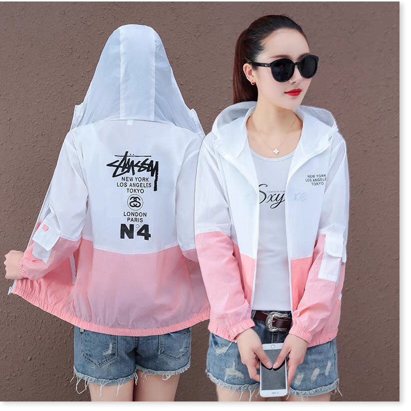 Áo Khoác Dù Nữ 2 Lớp Phối 2 Màu Phối Túi Hộp ở Tay Thời Trang Super Fashion