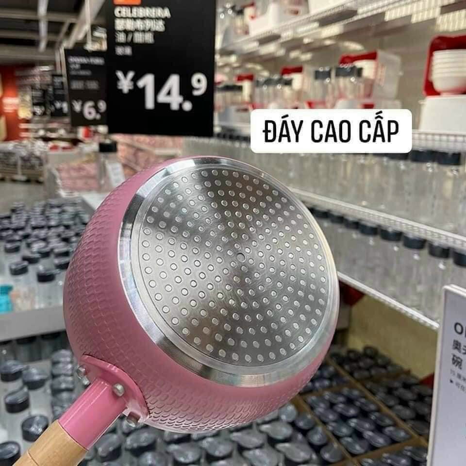 Chảo sâu chống dính màu lúa mạch 18cm phong cách Hàn Quốc dùng được cho bếp từ bếp ga