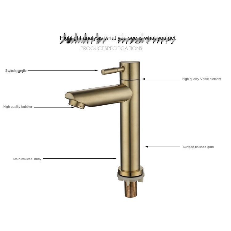 Vòi nước bồn rửa BAOKEMO BKM1003 thép không gỉ 1/ 2 inch tiện lợi