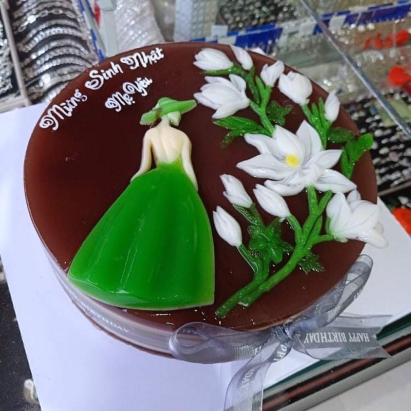[Khuôn silicon sale] Set khuôn silicon hoa mộc lan và cô gái váy dài xoè