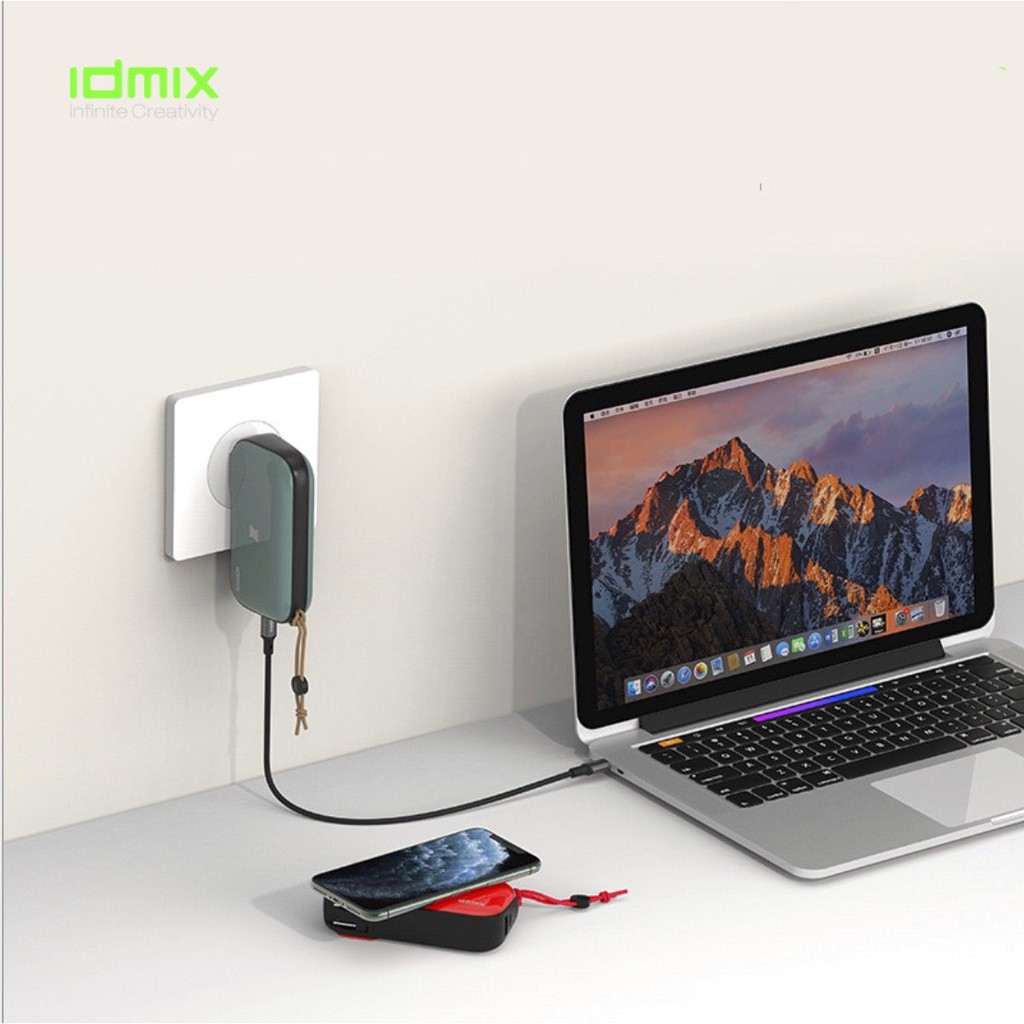 Pin dự phòng đa năng Mr. Charger 10000 CH06 IDMIX (Xanh) - Home and Garden