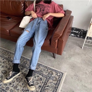 QUẦN BAGGY JEANS RÁCH ( mã: BG008 )