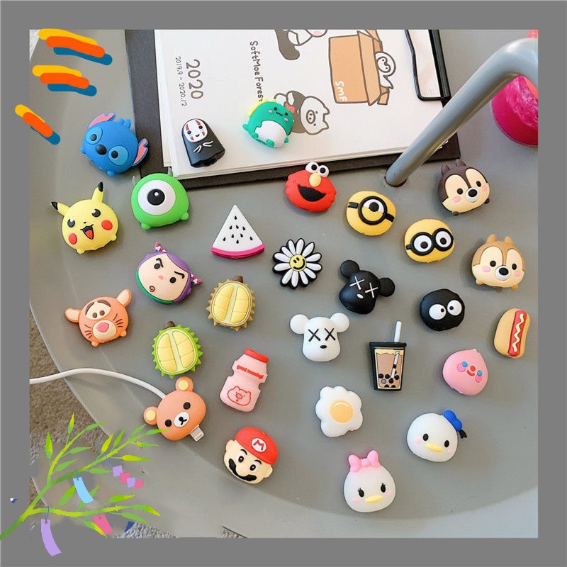 Phụ Kiện Bảo Vệ Đầu Dây Cáp Sạc Hình Hoạt Hình Đáng Yêu Cho Điện Thoại