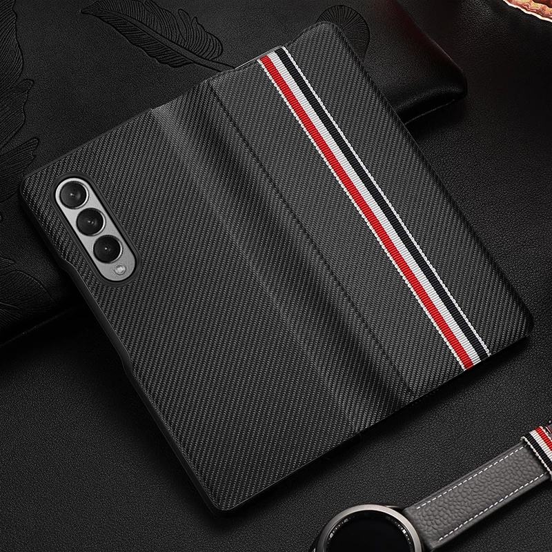 Bao da điện thoại sợi carbon bảo vệ toàn diện cho Samsung Galaxy Z Fold3 Fold2 Fold 3 2
