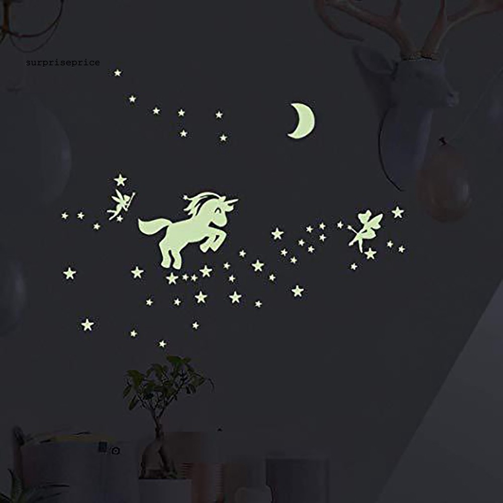 Miếng Dán Tường Trang Trí Hình Kỳ Lân Dạ Quang Xinh Xắn