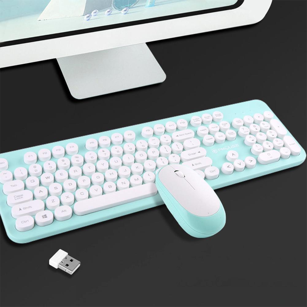 Bàn phím không dây Bộ chuột Nút tròn Mini Bàn phím chơi game cho Macbook Máy tính xách tay Lenovo Dell Asus