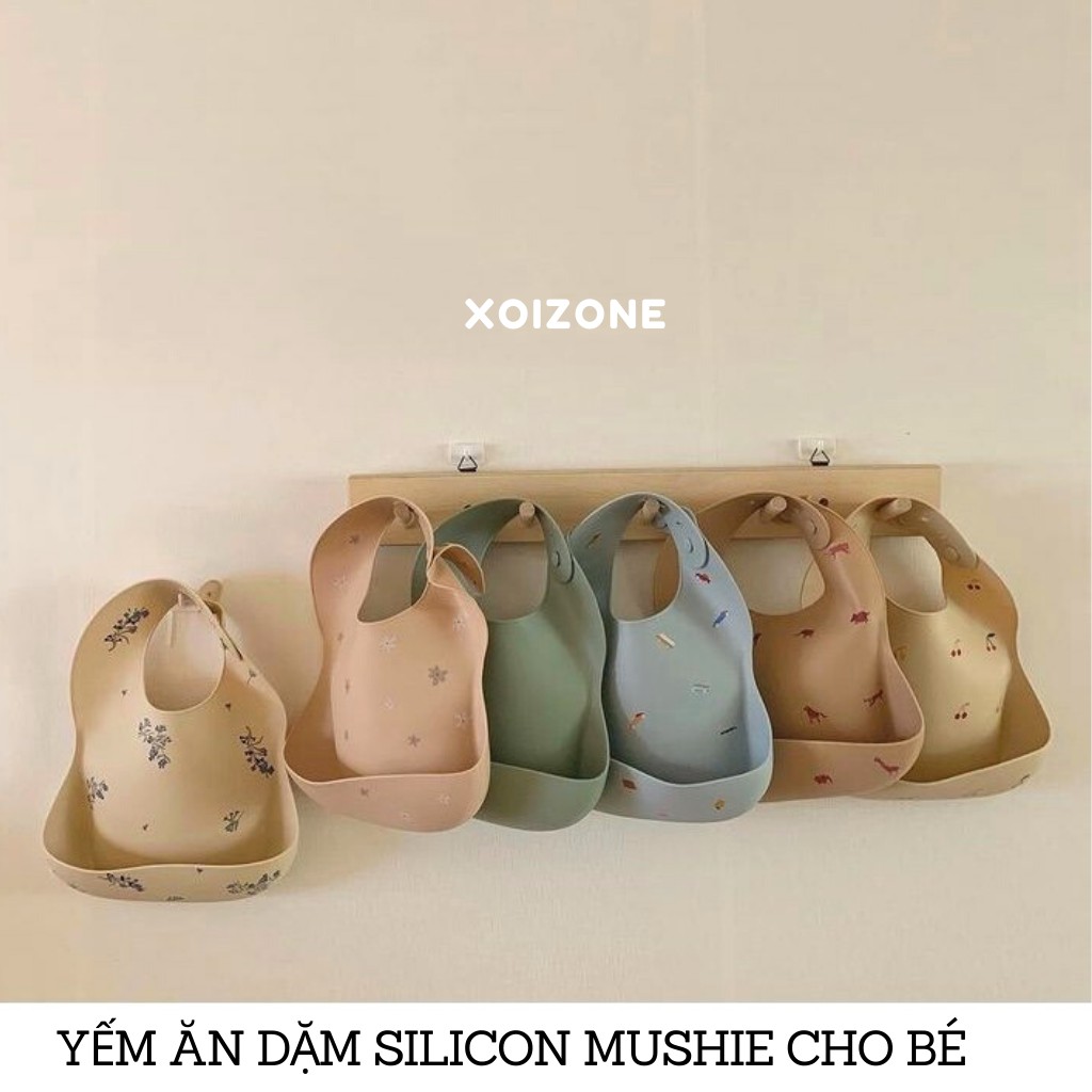 Yếm ăn dặm Mushie silicon cao cấp cho bé xuất xứ Đan Mạch