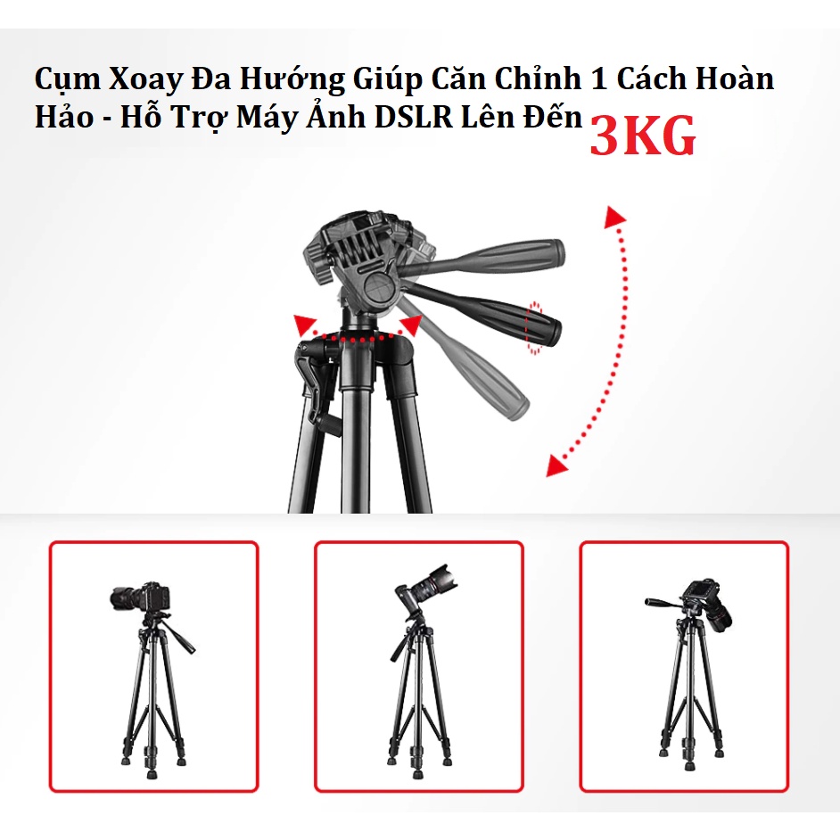 Chân Máy Ảnh Điện Thoại - Tripod 3301 - Giá Đỡ Điện Thoại Chụp Ảnh - Quay Video - Tiktok - Có Remote Điều Khiển Từ Xa