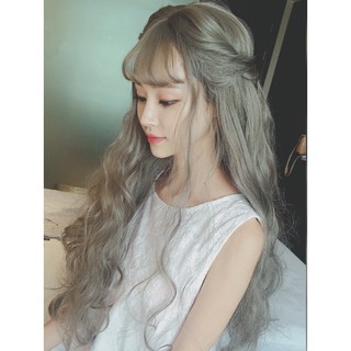 [Giảm Giá] Tóc Bạch Kim Xoăn Mái Thưa MHS35