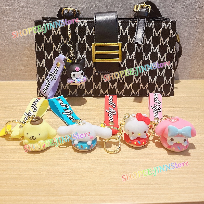 JINN Móc khóa Sanrio Melody Kuromi Kitty Cinnamoroll Phim hoạt hình Búp bê Móc khóa Quà tặng Túi Mặt dây chuyền Quà tặng