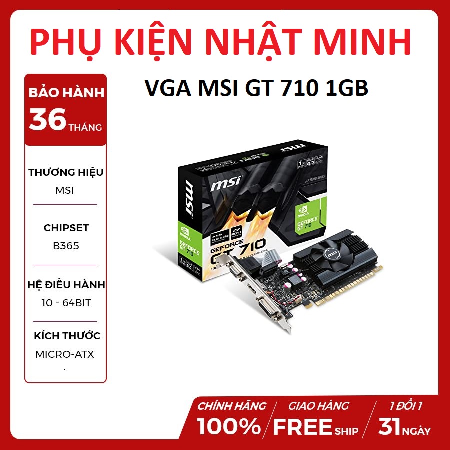 Card màn hình VGA GALAX GEFORCE GT730 4GB - ASUS GT710 2GB DDR3 NEW chính hãng BH 36 tháng