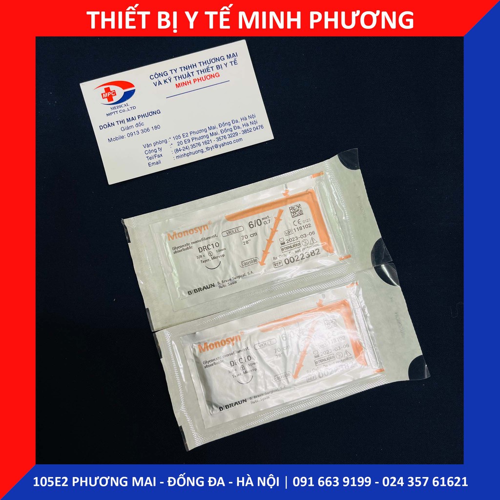 Bán lẻ chỉ khâu phẫu thuật MONOSYN BRAUN các số 3/0 4/0 5/0 6/0