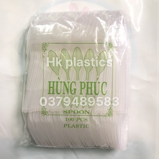 Muỗng nhựa trong suốt bán trà sữa, bán cafe ( 1 bịch/100c)