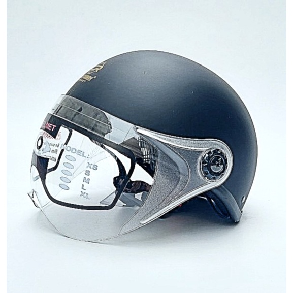 Mũ bảo hiểm nửa đầu có kính TOTAL an toàn, thời trang, nhiều màu cá tính, Freesize  - bh 12 tháng