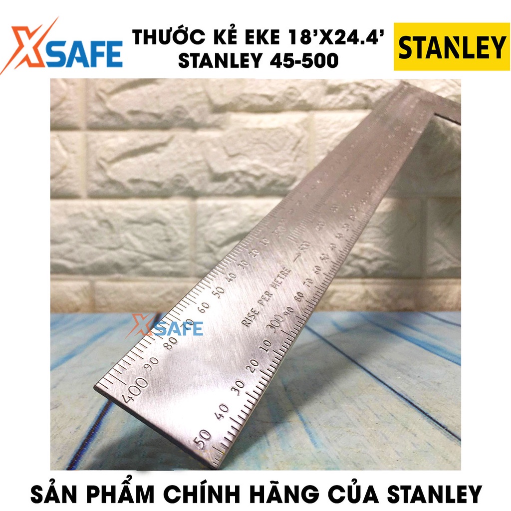 Thước kẻ Eke STANLEY gia công thép cứng không gỉ Thước đo góc Stanley thiết kế thông minh tiện ích, chất liệu cao cấp