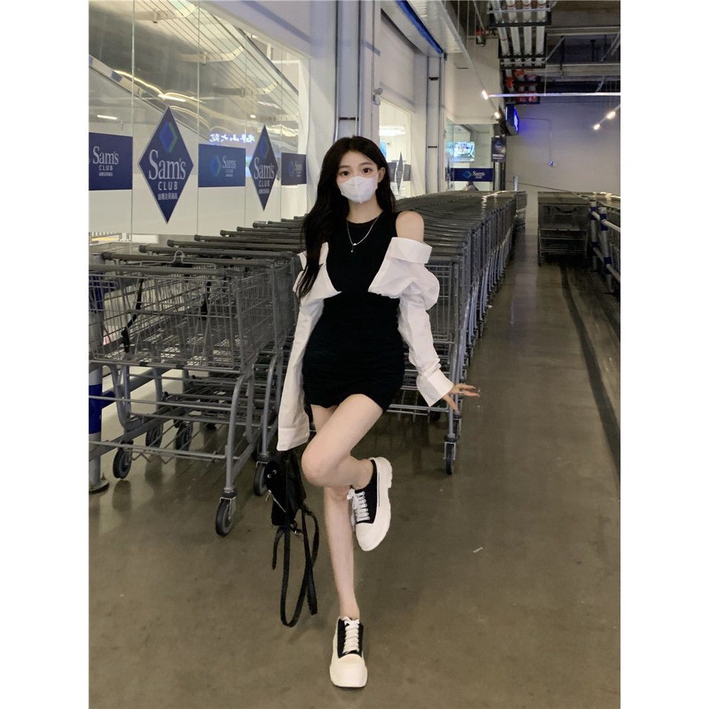 Đầm Nữ Trễ Vai Dài Tay Ôm Sát Quyến Rũ