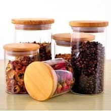 Lọ thủy tinh borosilicate nắp gỗ 500ml - 1000ml