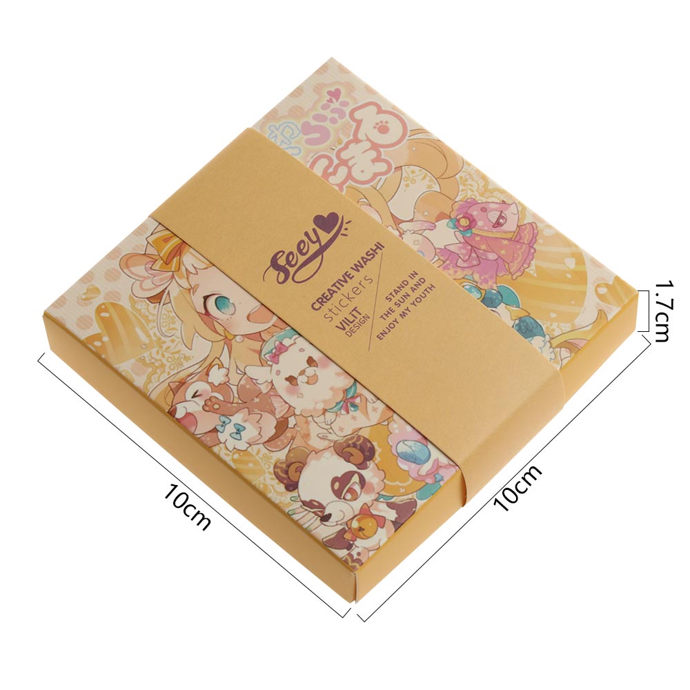 Hộp 200 Tờ Nhãn Dán Hoạt Hình Bằng Giấy Dễ Thương Trang Trí Tạp Chí / Sổ Lưu Niệm / Văn Phòng Phẩm / Đồ Dùng Học Tập DIY
