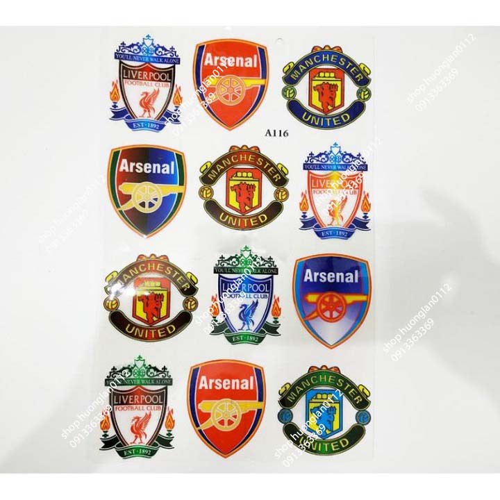 Tem Decal Dán Trang trí Xe Máy tên các đội bóng