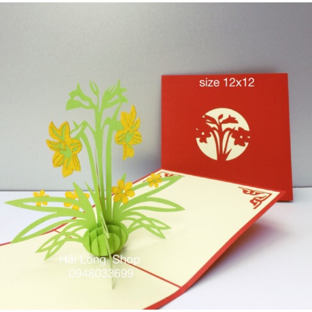 Hoa Ly - Flower -  Thiệp 3D