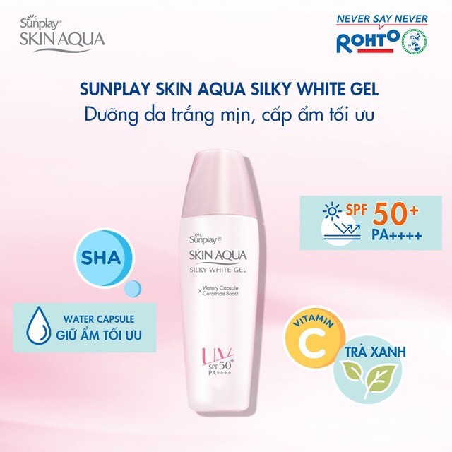 Gel chống nắng dưỡng da trắng mượt Sunplay Skin Aqua Silky White Gel SPF 50+, PA++++ 30g