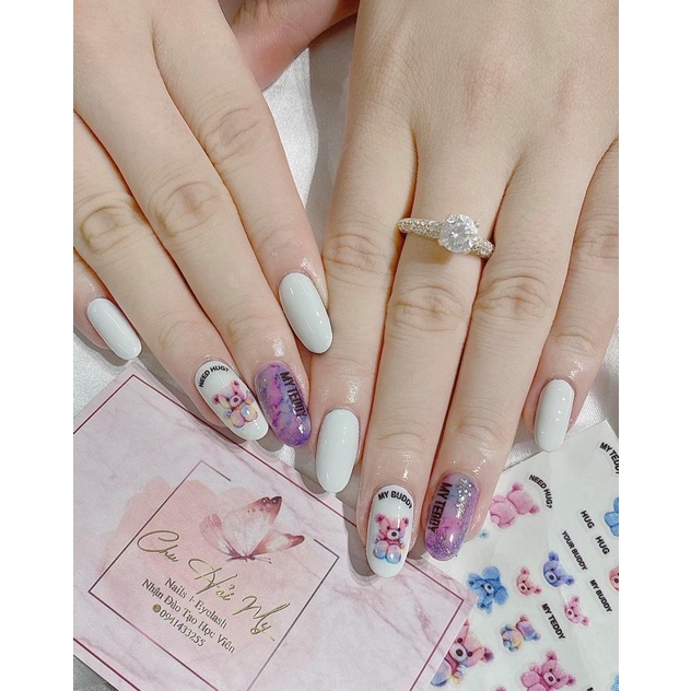 Sticker gấu dễ thương - phụ kiện nail