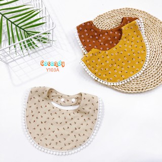 [Cocandy Official Store] Yếm cổ tròn cho bé họa tiết hoa nhí, chất liệu thô cà bông