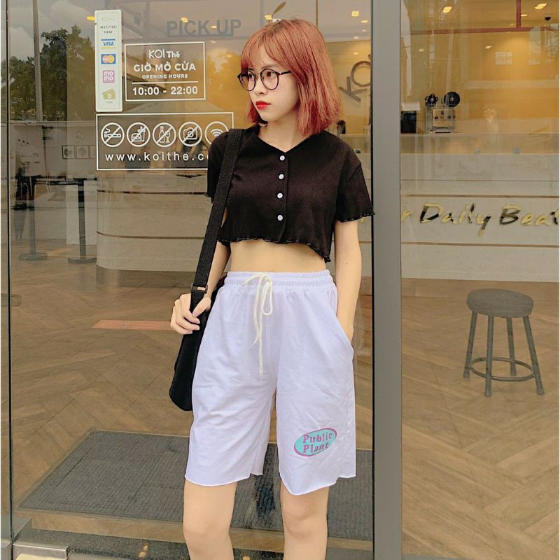 Quần Short PUBLIC PLANT form rộng unisex (Ảnh thật)