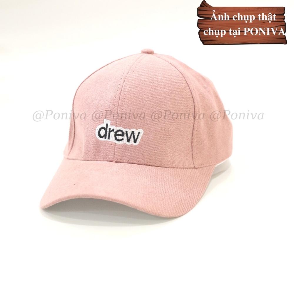 Mũ lưỡi trai ❤️ Nón kết thêu chữ DRE.W chất nhung mịn form unisex DR056 phong cách Ulzzang Thời trang PONIVA siêu hot