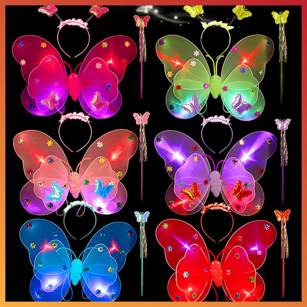 Bộ hóa thân Cánh bướm Cánh tiên kèm Váy thắp sáng Trung Thu Noel