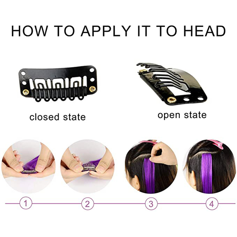 Tép tóc giả tạo kiểu xoăn / tự nhiên có kẹp cho nữ