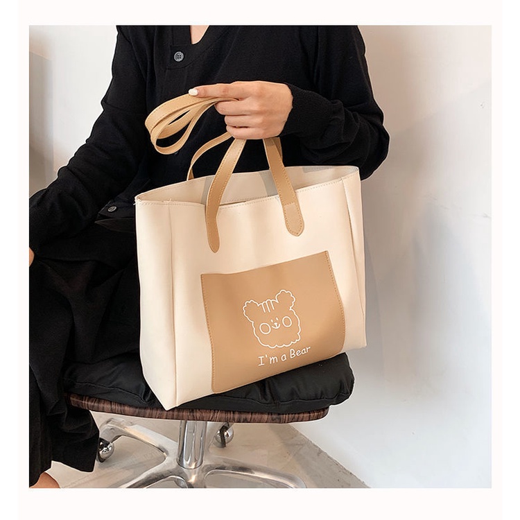 Túi xách công sở nữ túi tote chất liệu da màu sắc nhẹ nhàng phong cách Hàn Quốc LK158