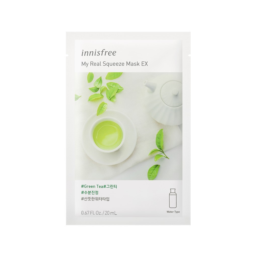 Mặt Nạ Giấy Dưỡng Da Chiết Xuất Từ Green Tea Jeju innisfree My Real Squeeze Energy Mask EX