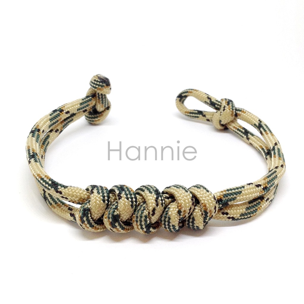 Vòng tay paracord khóa gài - Vòng sinh tồn dây dù 550 7 lõi đeo tay nam nữ màu camo