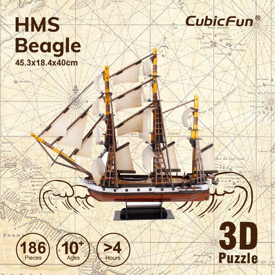 Mô hình giấy 3D CubicFun - Tàu HMS Beagle T4027h