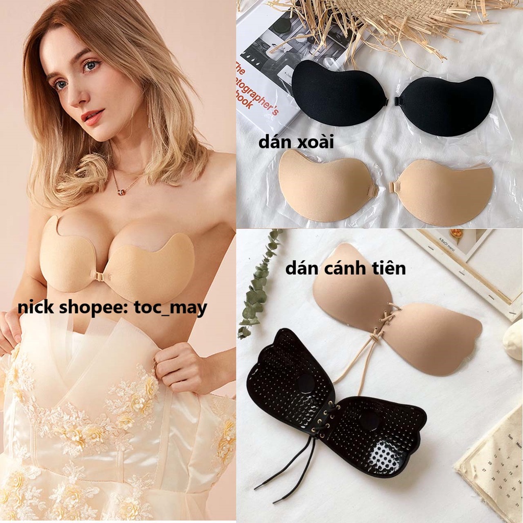 Áo dán xoài cài trước đệm mỏng, bra dán ngực silicon siêu dính