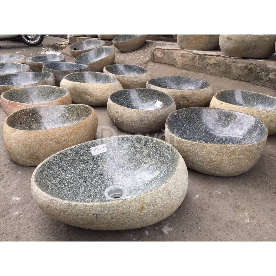Chậu lavabo đá cuội tự nhiên,  chậu rửa mặt bằng đá cuội | BigBuy360 - bigbuy360.vn