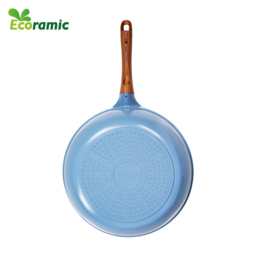 Chảo sứ ceramic ECORAMIC đáy từ vân đá chống dính 22 24 26 28 tay cầm chịu nhiệt chảo gốm sứ tặng bình xịt dầu