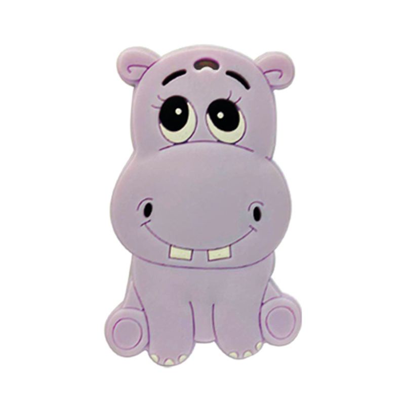 Đồ Chơi Ngậm Nướu Hình Hà Mã Hoạt Hình Bằng Silicon Dễ Thương Cho Bé