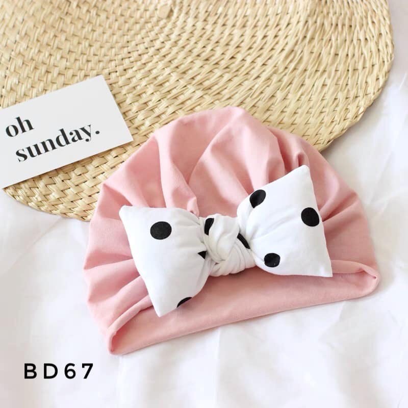 Mũ turban nơ cho bé gái