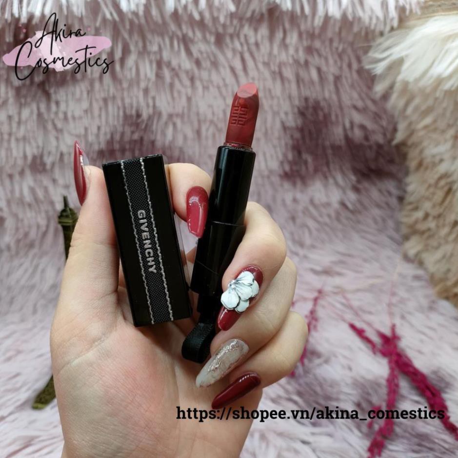 Son Givenchy Rouge Interdit Lipstick màu 25 Rouge Revelateur mini 1.5g