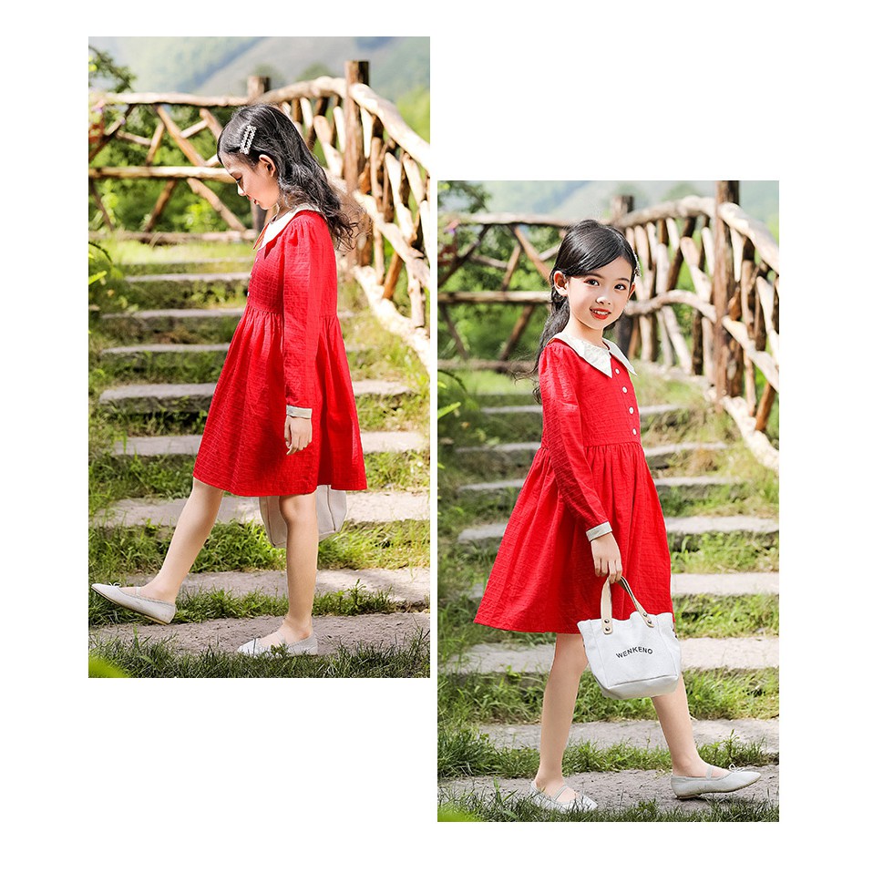 Váy đầm tiểu thư bé gái xuân thu 2020 phiên bản Hàn Quốc H370