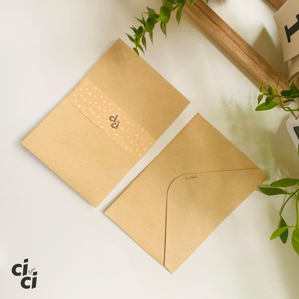 Set 10 Bao Thư Giấy Kraft Cổ Điển Phong Cách Châu Âu 155 x 105 mm