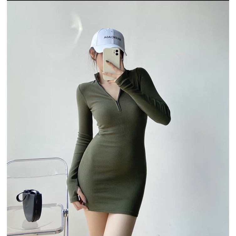Đầm nữ ôm body sexy tay dài LOKISO VD08 | BigBuy360 - bigbuy360.vn