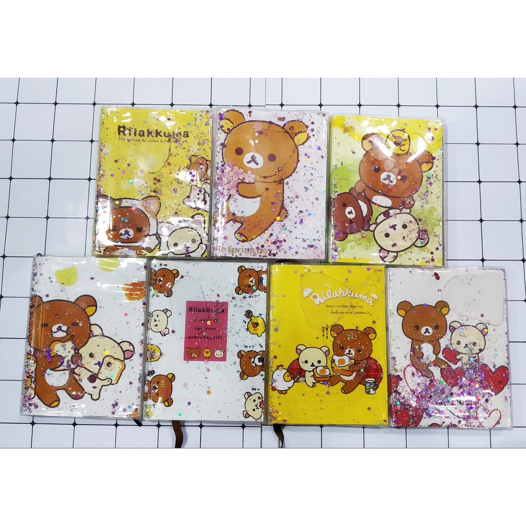 Sổ kim tuyến jinbeisan SKI4 14*10cm gấu rilakkuma 80 trang sổ kế hoạch 100 ngày