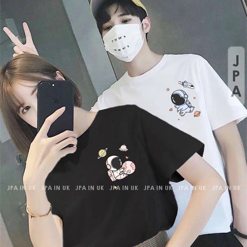 Áo thun tay lỡ J134 phg cute unisex JPA in UK basic tee mùa hè phông trơn nam nữ oversize form rộng đường phố